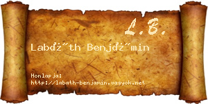 Labáth Benjámin névjegykártya