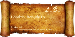 Labáth Benjámin névjegykártya